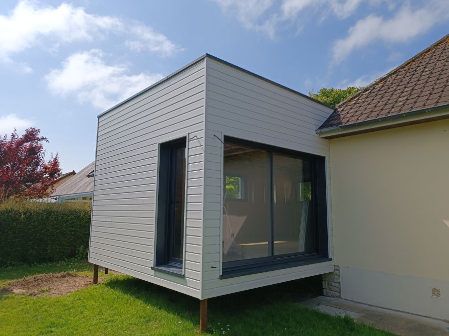 Extension Ossature bois sur pieux métalliques
