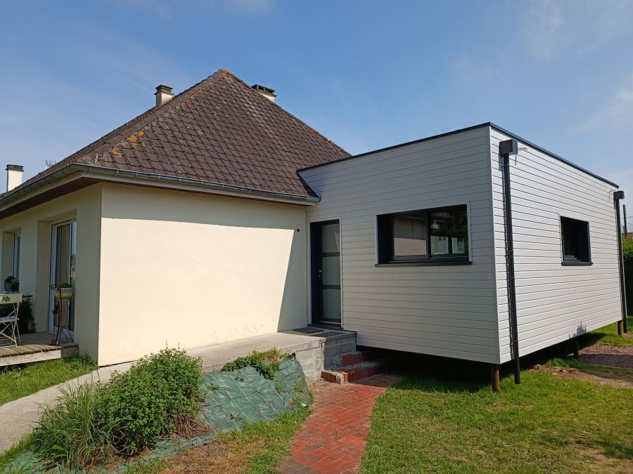 Extension Ossature bois sur pieux métalliques