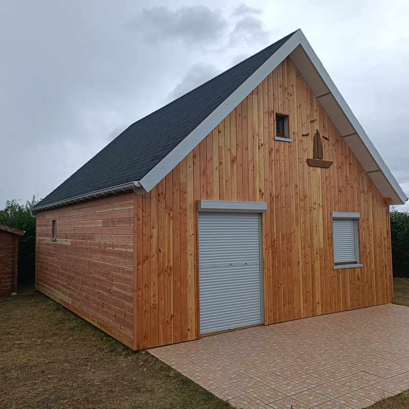 chalet en douglas par O2B Bardage